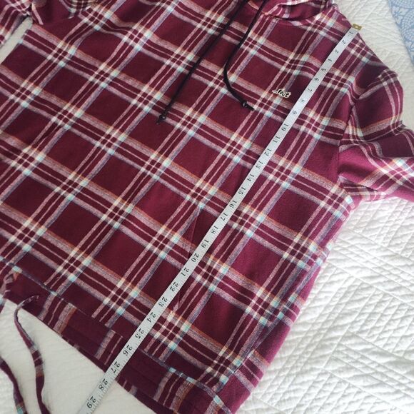 Lost plaid flannel kangaroo pockets hoodie - Picture 11 of 15